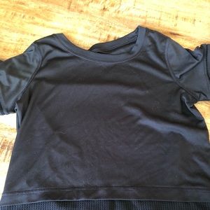 Black silky girls large sports shirt